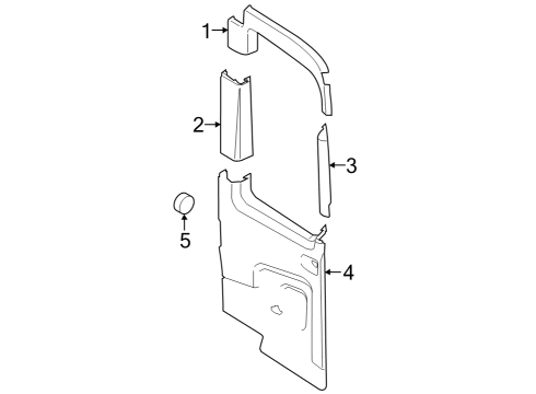 2022 Ford E-Transit Interior Trim - Back Door Diagram 2