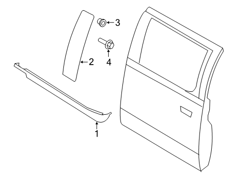 2020 Ford F-250 Super Duty Exterior Trim - Rear Door Diagram 2