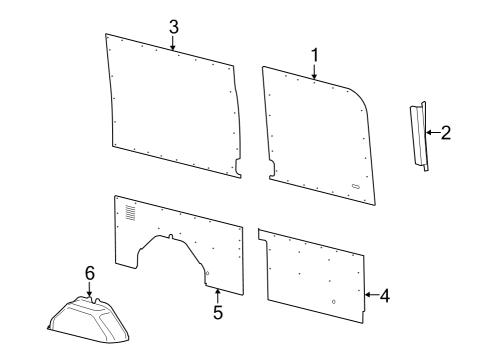 2022 Ford E-Transit Interior Trim - Side Panel Diagram 2