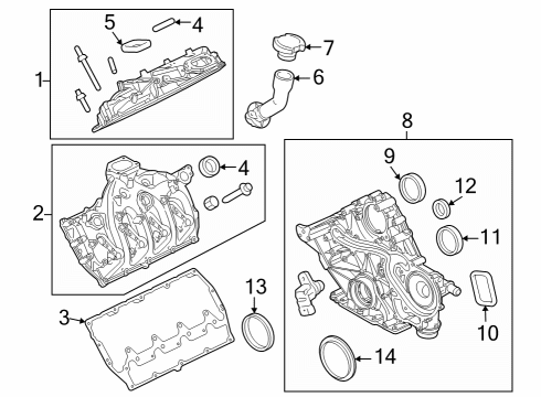 2023 Ford F-250 Super Duty Valve & Timing Covers Diagram 1