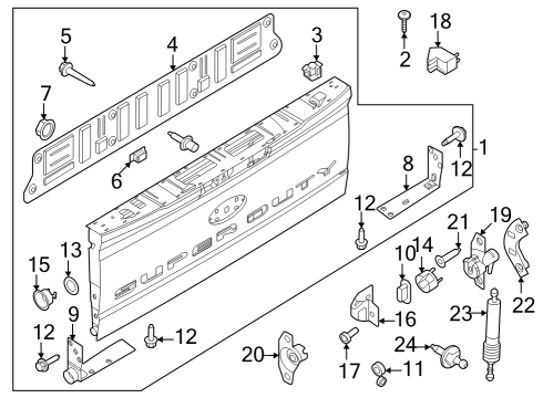 2024 Ford F-250 Super Duty Tail Gate Diagram 2