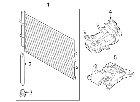 2022 Ford E-Transit Condenser, Compressor & Lines Diagram 2