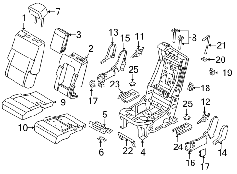 2022 Ford Explorer PAD - REAR SEAT CUSHION Diagram for LB5Z-7863840-F