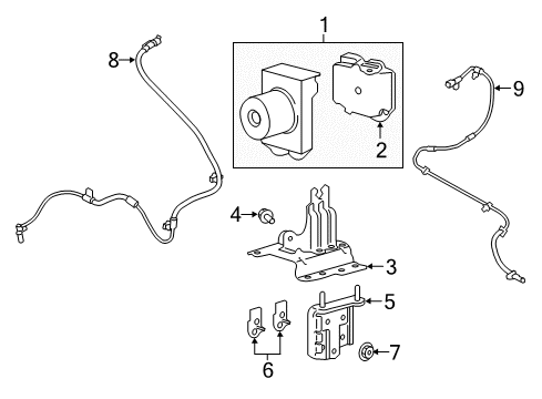 2022 Ford F-250 Super Duty ABS Components Diagram