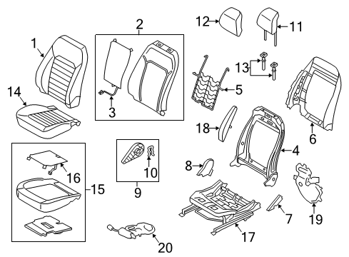 2020 Ford Fusion COVER Assembly - SEAT CUSHION Diagram for KS7Z-5462900-AB