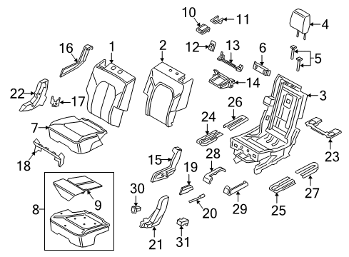 2020 Lincoln Navigator COVER ASY - REAR SEAT BACK Diagram for JL7Z-7866600-FR