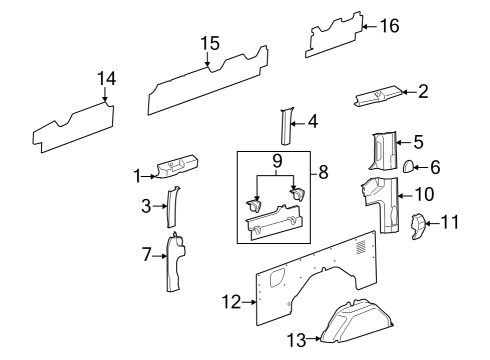 2022 Ford E-Transit Interior Trim - Side Panel Diagram 8