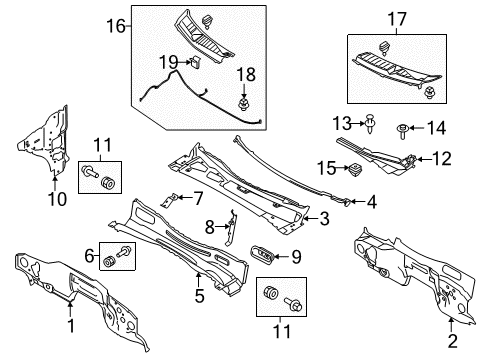 2022 Ford F-250 Super Duty Cab Cowl Diagram 2