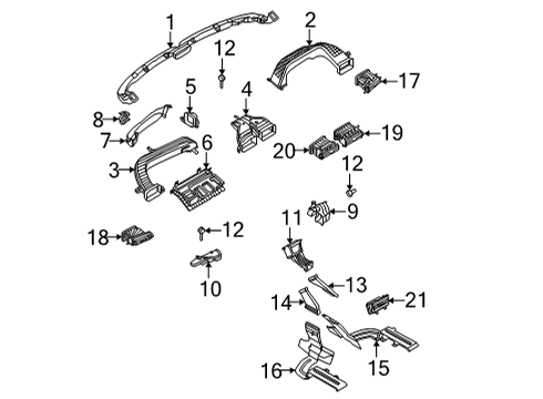 2022 Lincoln Corsair DUCT - AIR VENT Diagram for LJ6Z-19B680-L