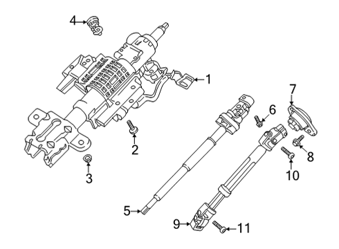 2021 Ford F-150 COLUMN ASY - STEERING Diagram for PL3Z-3C529-F