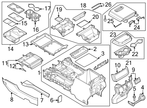 2024 Ford F-250 Super Duty INSERT ASY - CONSOLE Diagram for PC3Z-2613562-AC