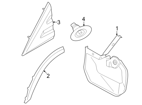 2023 Ford E-Transit Exterior Trim - Fender Diagram