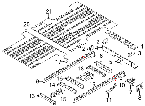 2022 Ford Transit Rear Floor & Rails Diagram 2