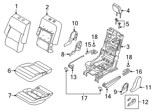 2023 Ford Explorer PAD - REAR SEAT BACK Diagram for LB5Z-7866800-D