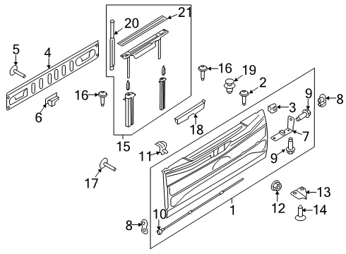 2020 Ford F-150 Tail Gate Diagram 1