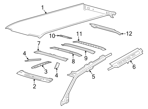 2021 Lincoln Navigator Roof & Components Diagram 2