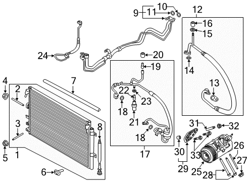 1992 Ford Ranger Condenser Assembly Diagram for F2GZ-19712-F