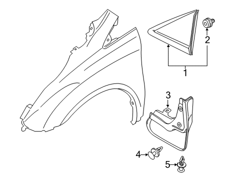 2020 Ford Transit Connect Exterior Trim - Fender Diagram