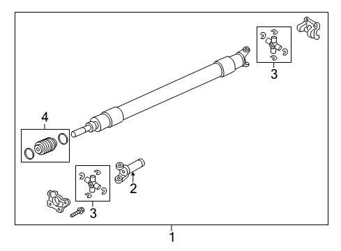 2021 Ford F-250 Super Duty Drive Shaft - Rear Diagram 1