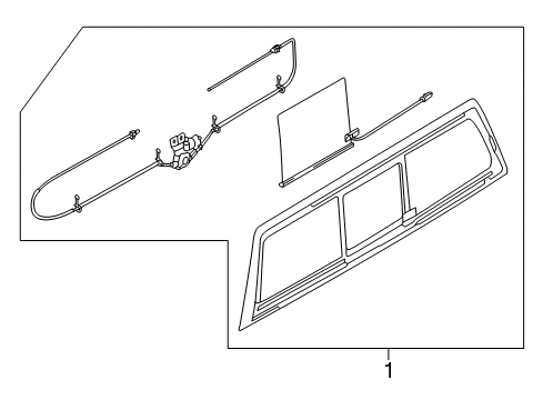 2020 Ford F-350 Super Duty Back Glass Diagram 1