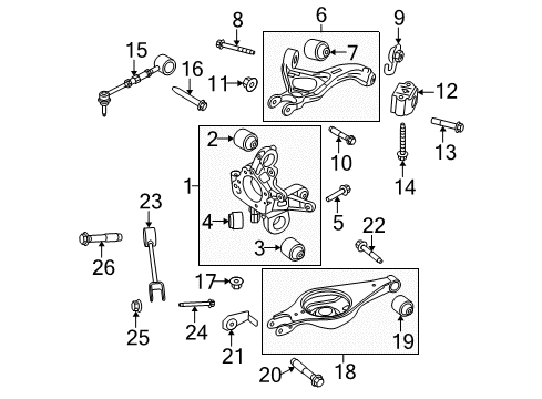 2019 Ford Police Interceptor Sedan Rear Suspension Components, Lower Control Arm, Upper Control Arm, Stabilizer Bar Diagram 4