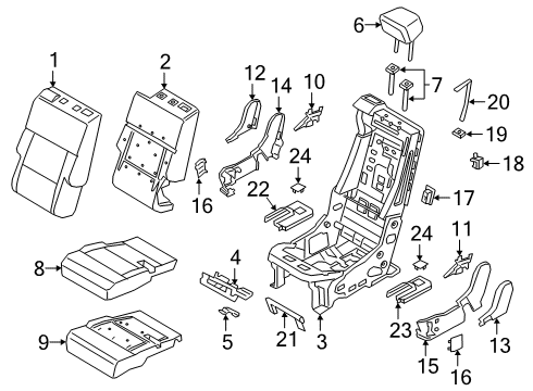 2020 Ford Explorer COVER ASY - REAR SEAT BACK Diagram for LB5Z-7866600-NB