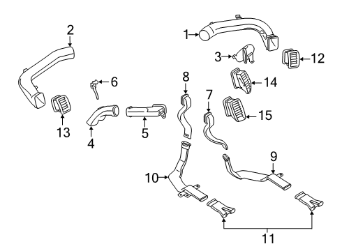 2021 Ford Ranger Ducts & Louver Diagram