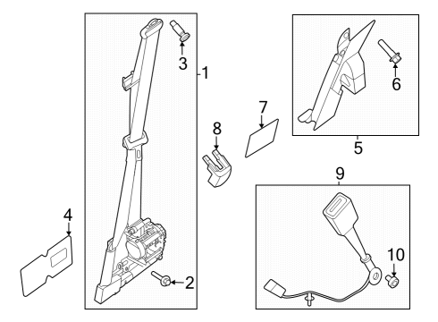 2024 Ford F-350 Super Duty Front Seat Belts Diagram 6