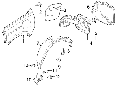 2022 Ford Bronco PANEL - BODY SIDE - REAR Diagram for N2DZ-7827841-C