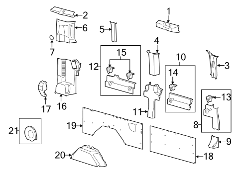 2022 Ford E-Transit Interior Trim - Side Panel Diagram 3