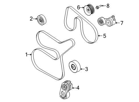 2021 Ford F-350 Super Duty Belts & Pulleys Diagram 5