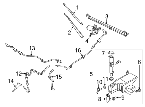 2021 Ford F-250 Super Duty Wipers Diagram