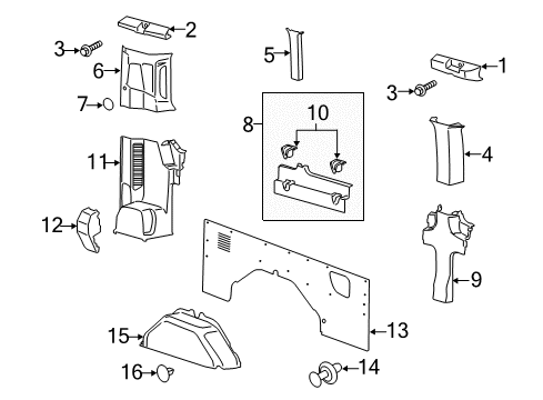 2020 Ford Transit Interior Trim - Side Panel Diagram 15