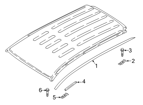 2022 Ford EcoSport Exterior Trim - Roof Diagram