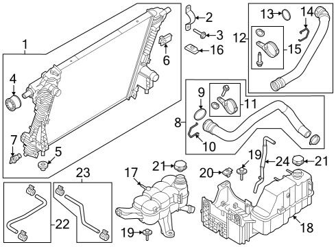 2024 Ford F-250 Super Duty Radiator & Components Diagram 4