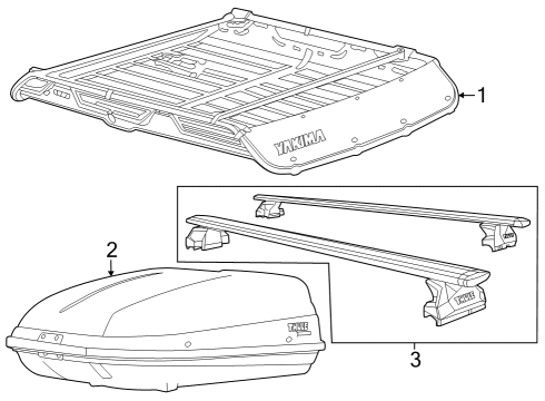 2022 Lincoln Aviator Luggage Carrier Diagram 1