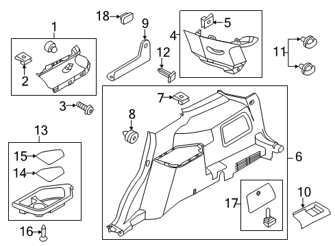 2019 Ford Police Interceptor Utility Interior Trim - Quarter Panels Diagram 2