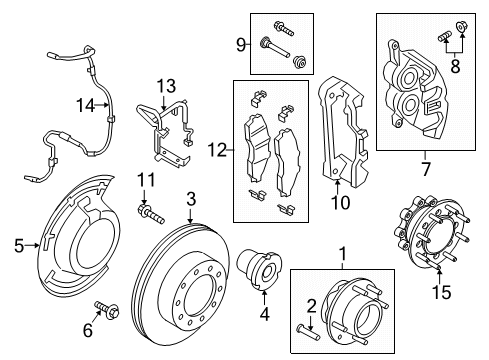 2021 Ford F-250 Super Duty Front Brakes Diagram 1