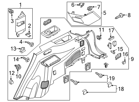 2022 Lincoln Aviator Interior Trim - Quarter Panels Diagram 2