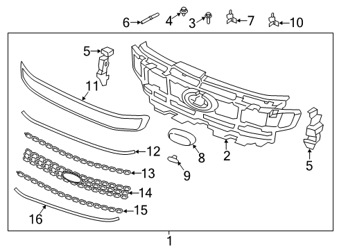 2021 Ford Expedition Grille & Components Diagram 3