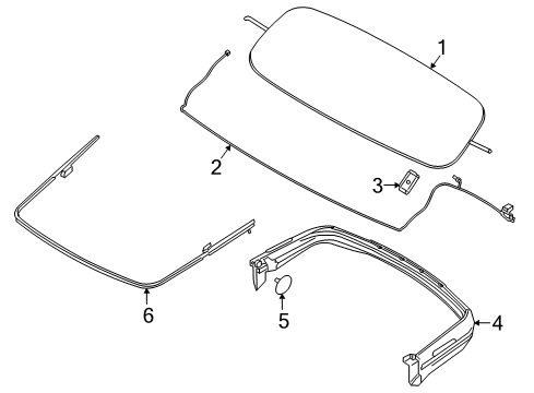 2021 Ford Mustang Exterior Trim - Top Diagram