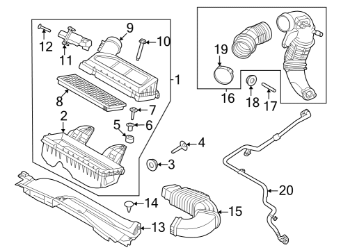 2023 Ford Escape TUBE - AIR CLEANER INTAKE Diagram for PZ1Z-9C675-B