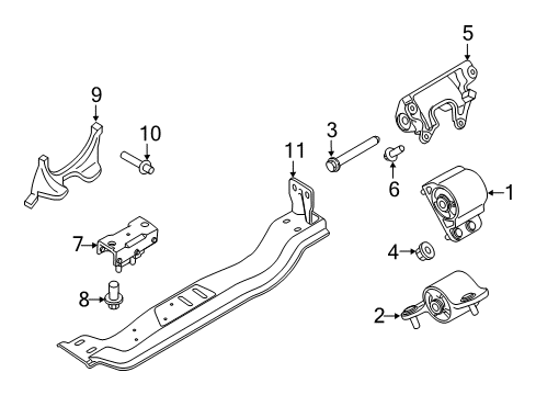 2020 Ford F-350 Super Duty Engine & Trans Mounting Diagram 1