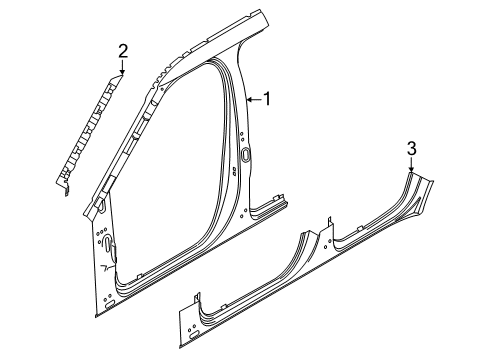 2023 Ford Police Interceptor Utility PANEL - BODY ROCKER Diagram for NB5Z-7810129-A