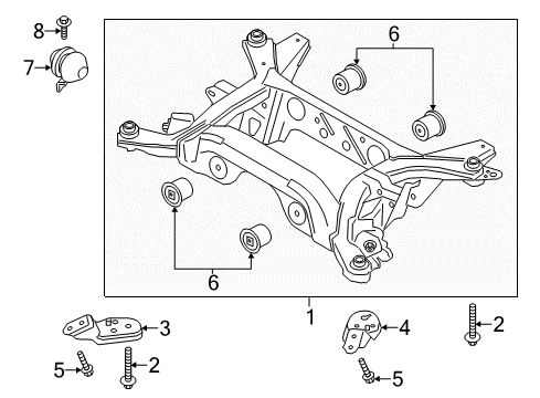 2023 Ford Mustang Suspension Mounting - Rear Diagram