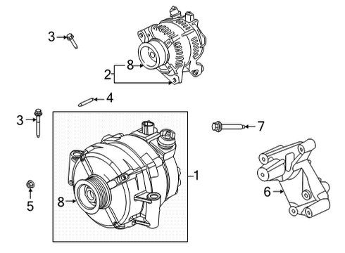 2021 Ford F-350 Super Duty ALTERNATOR ASY Diagram for LC3Z-10346-C