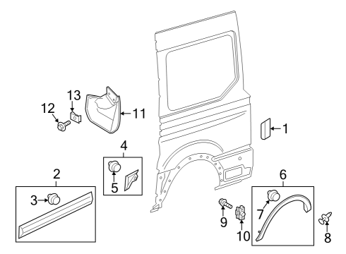 2023 Ford E-Transit Exterior Trim - Side Panel Diagram 2