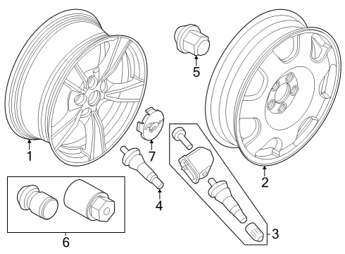 2024 Ford Mustang Wheels & Trim Diagram 1