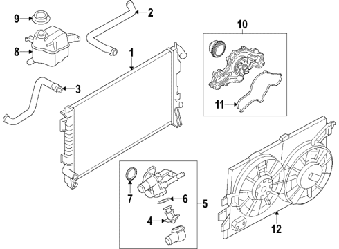 2019 Ford Police Interceptor Utility Cooling System, Radiator, Water Pump, Cooling Fan Diagram 4