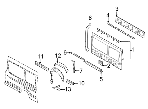 2022 Ford E-Transit Inner Structure - Side Panel Diagram 3